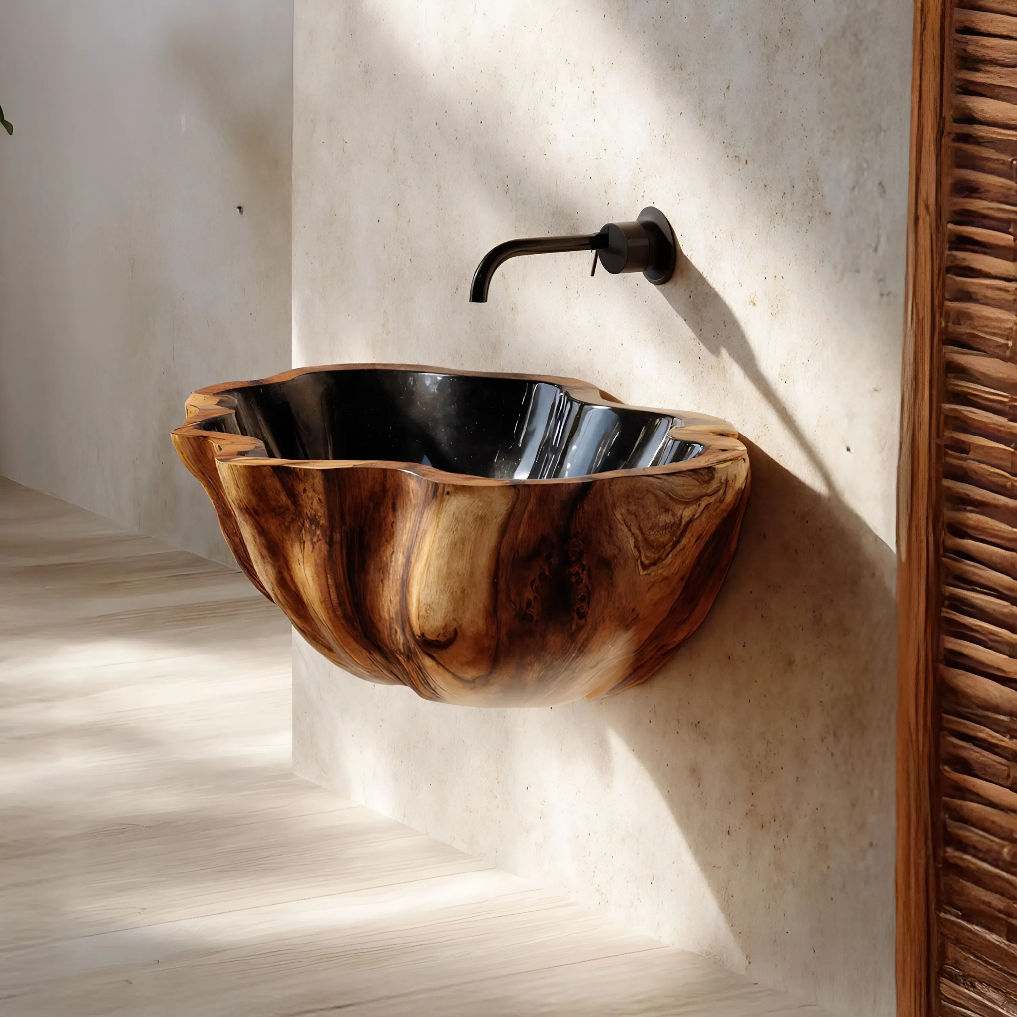Mid Century Solid Wood Wash Basin For Custom Furniture Decor Design