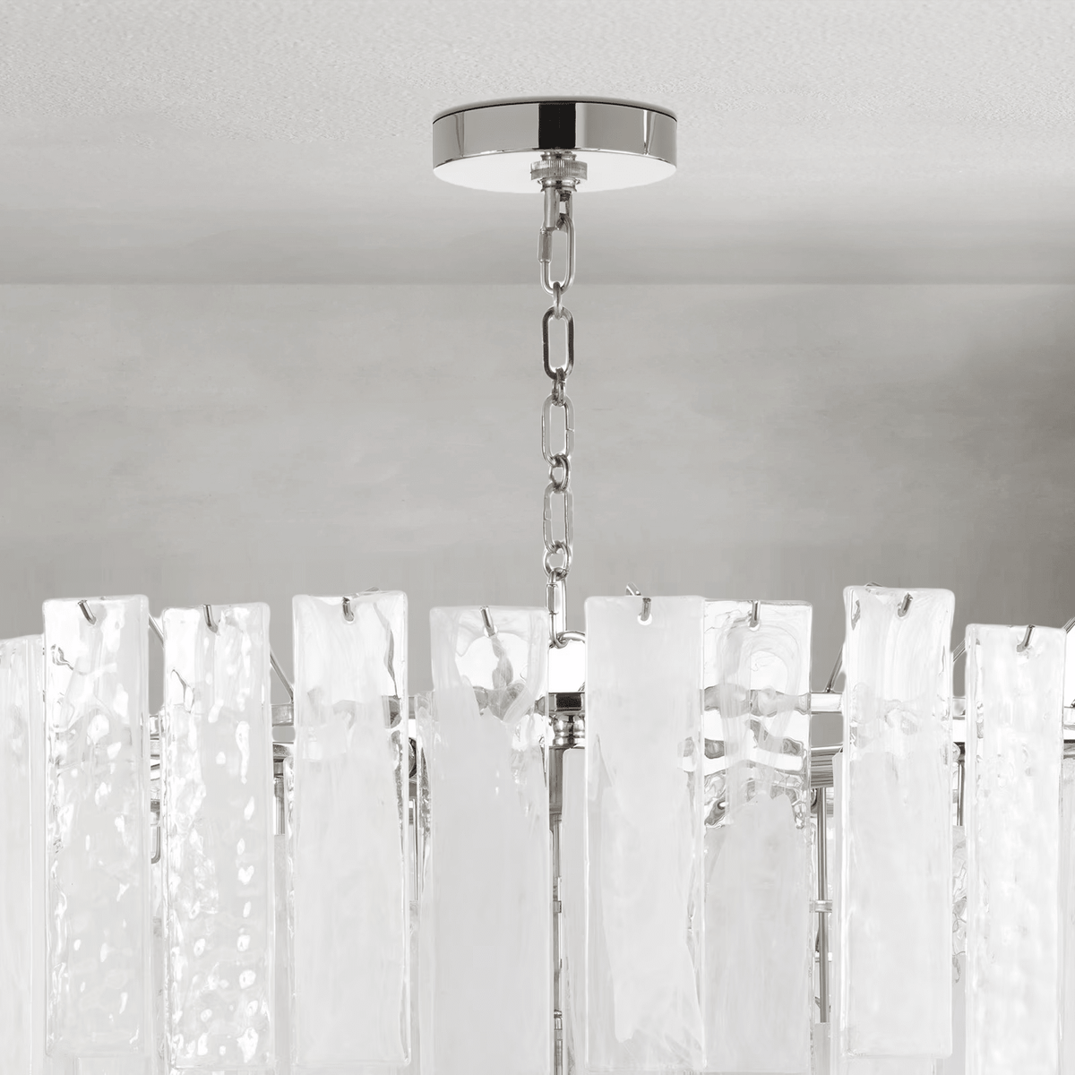 Tidelle Nickel Clear Glass Chandelier Large - casivra