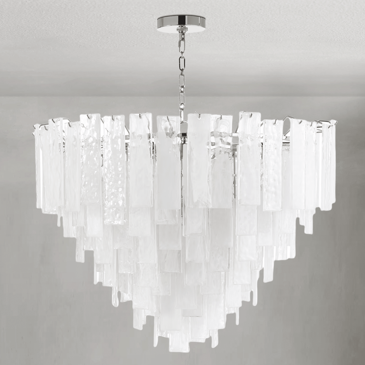 Tidelle Nickel Clear Glass Chandelier Large - casivra