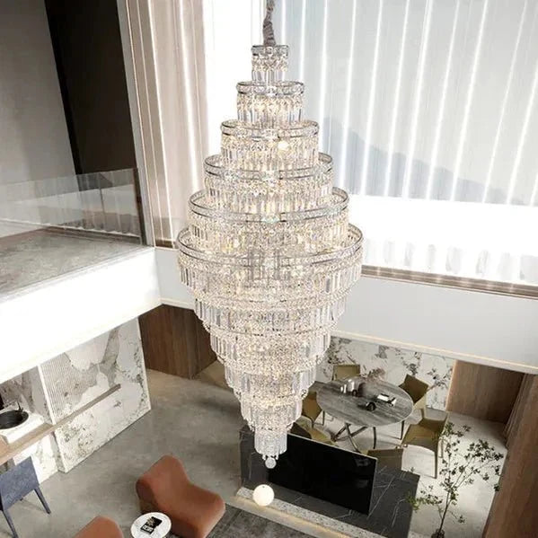 Tiered Crystal Chandelier - Ø59"×H132"Chromecasivra