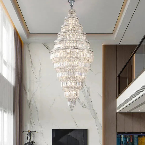 Tiered Crystal Chandelier - Ø33"×H77"Chromecasivra