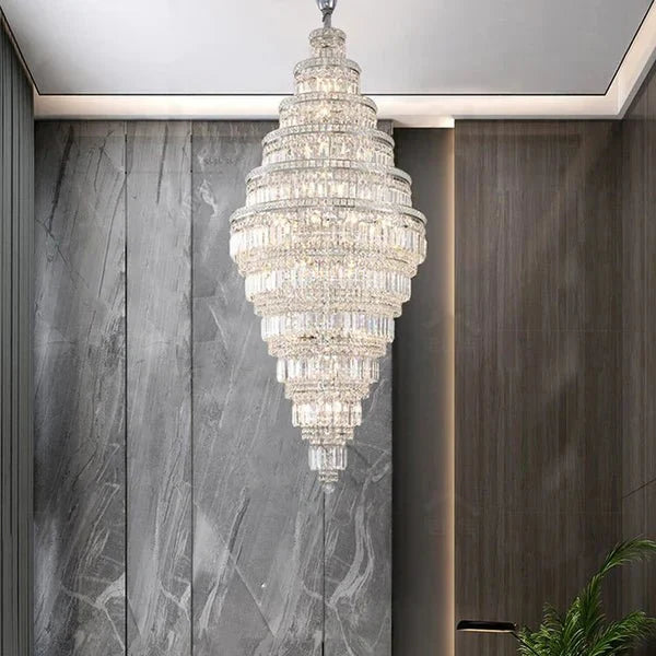 Tiered Crystal Chandelier - Ø59"×H132"Chromecasivra