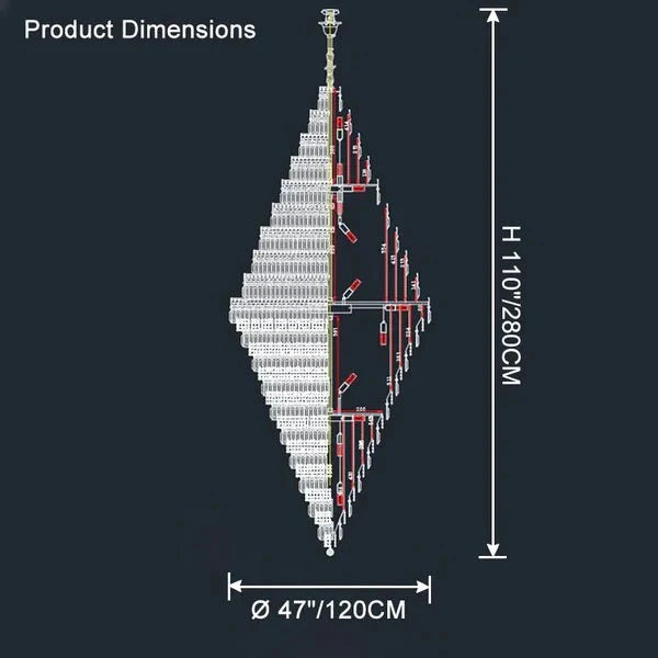 Tiered Crystal Chandelier - Ø28"×H65"Chromecasivra