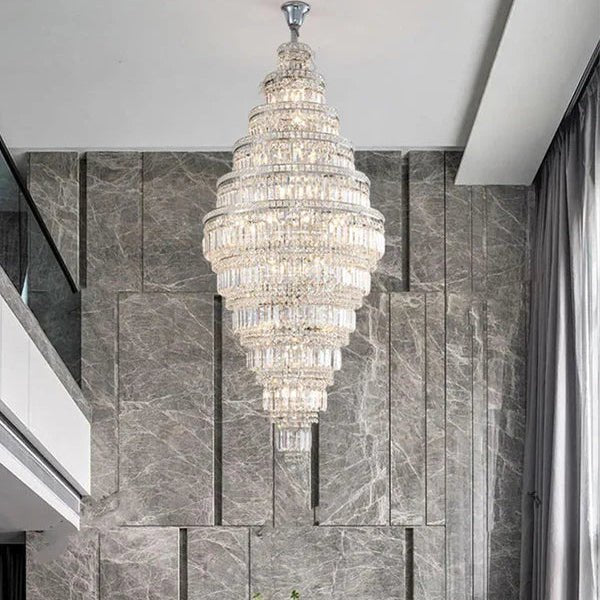 Tiered Crystal Chandelier - Ø41"×H98"Chromecasivra