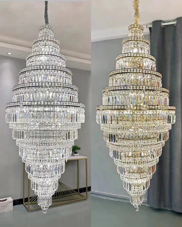 Tiered Crystal Chandelier - Ø47"×H110"Chromecasivra