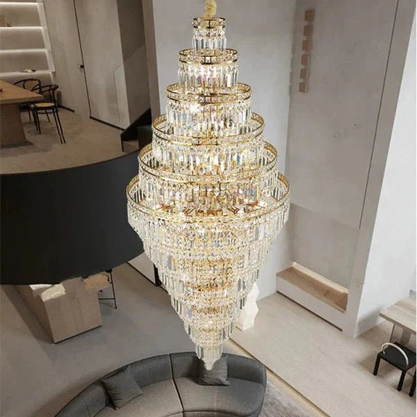 Tiered Crystal Chandelier - Ø59"×H132"Chromecasivra