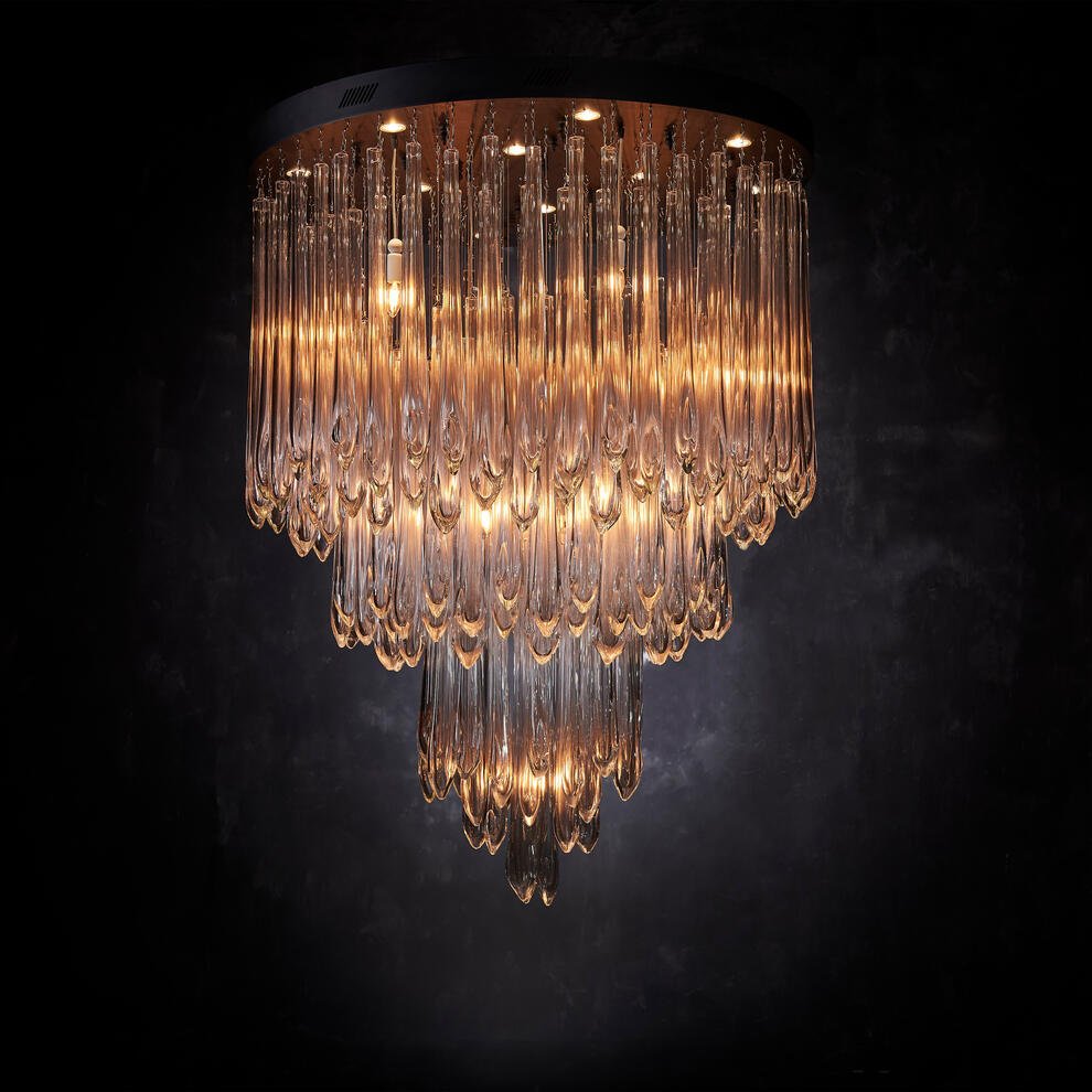 Tiffany Round Flushmount Pendant-Chandelier-casivra-casivra