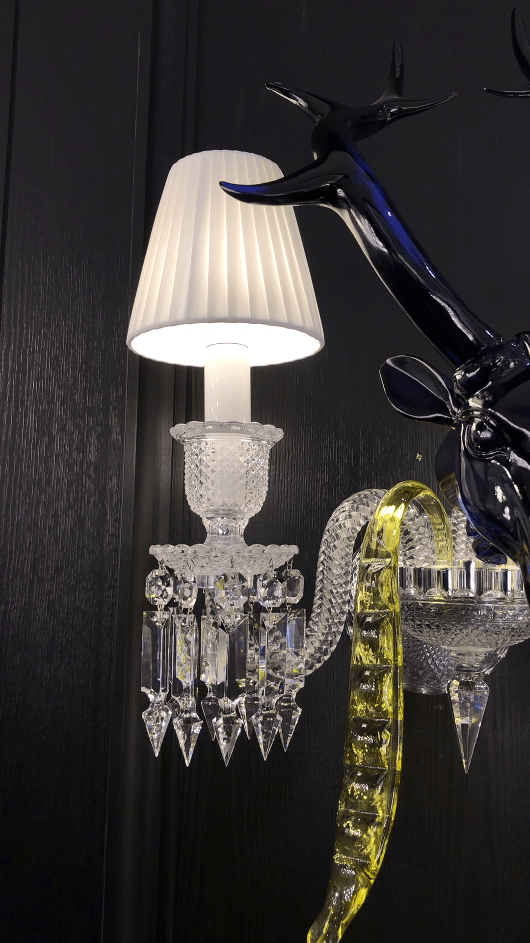 Traditional Colorful Candle Branch Blue Deer Crystal Chandelier for Living Room/Dining Room - Wall Light (2 Lights): D19.7"*H24.8"Warm Lightcasivra
