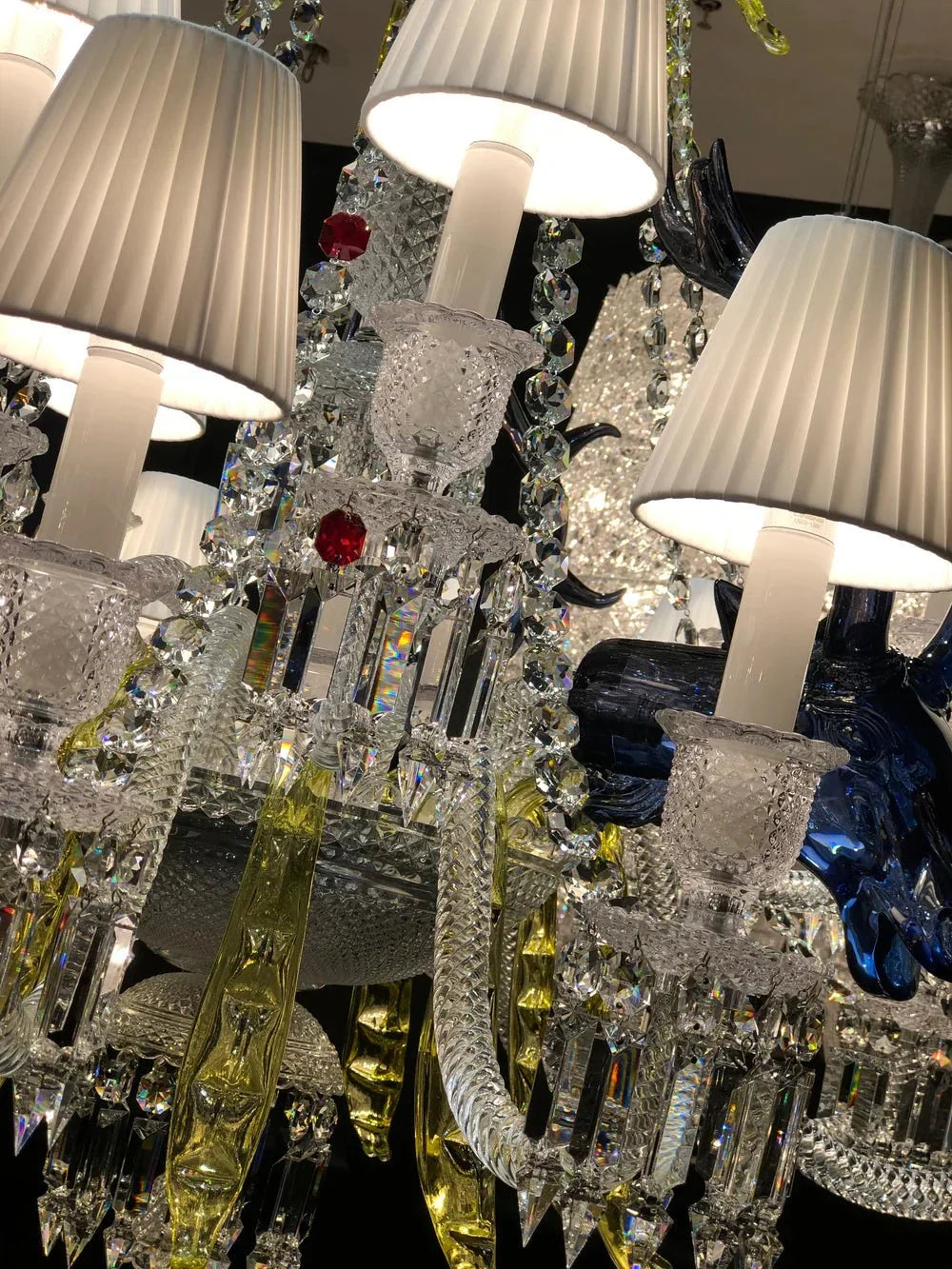 Traditional Colorful Candle Branch Blue Deer Crystal Chandelier for Living Room/Dining Room - Wall Light (2 Lights): D19.7"*H24.8"Warm Lightcasivra