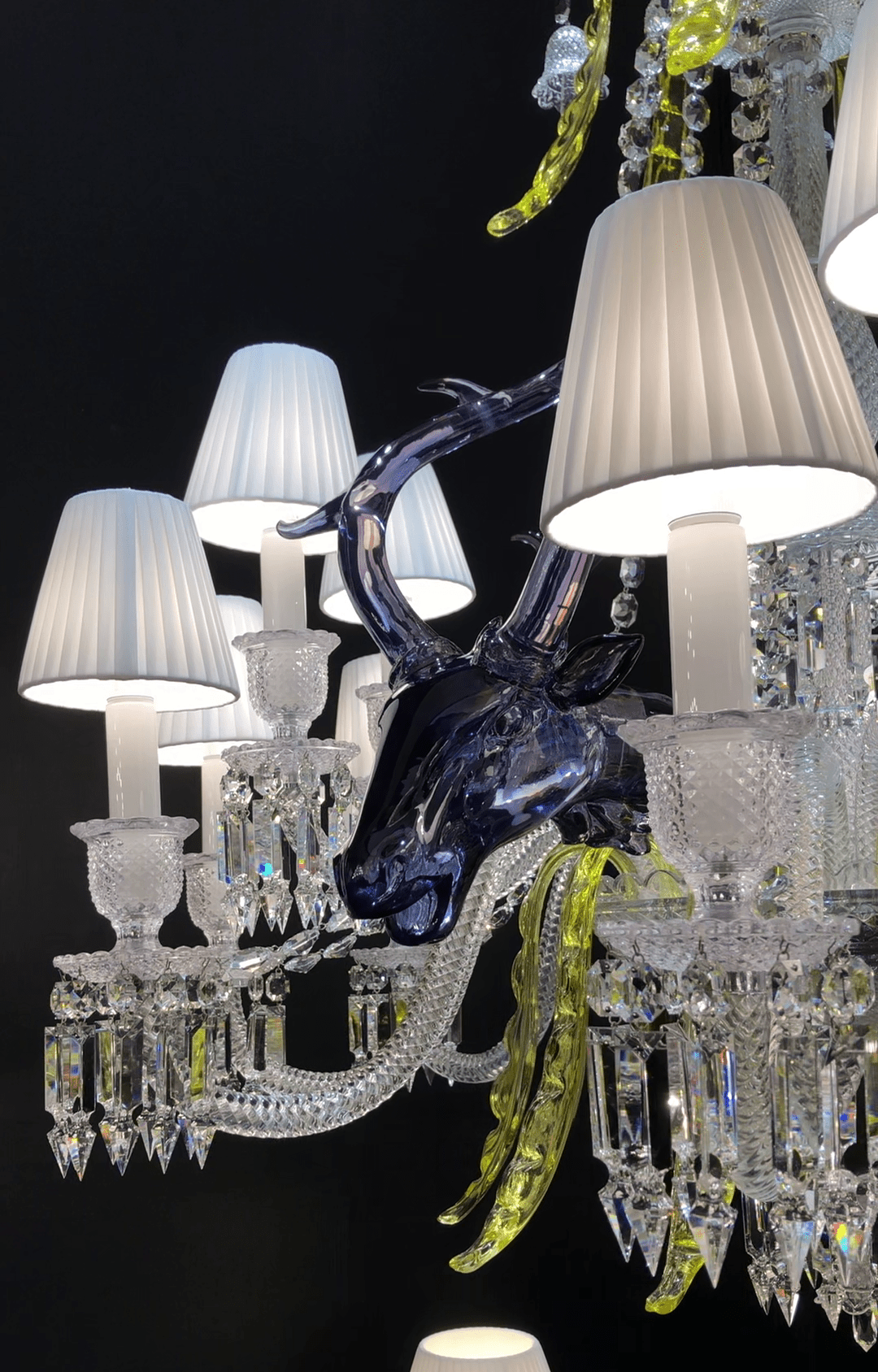 Traditional Colorful Candle Branch Blue Deer Crystal Chandelier for Living Room/Dining Room - 6 Lights: D29.5"*H33.5"Warm Lightcasivra