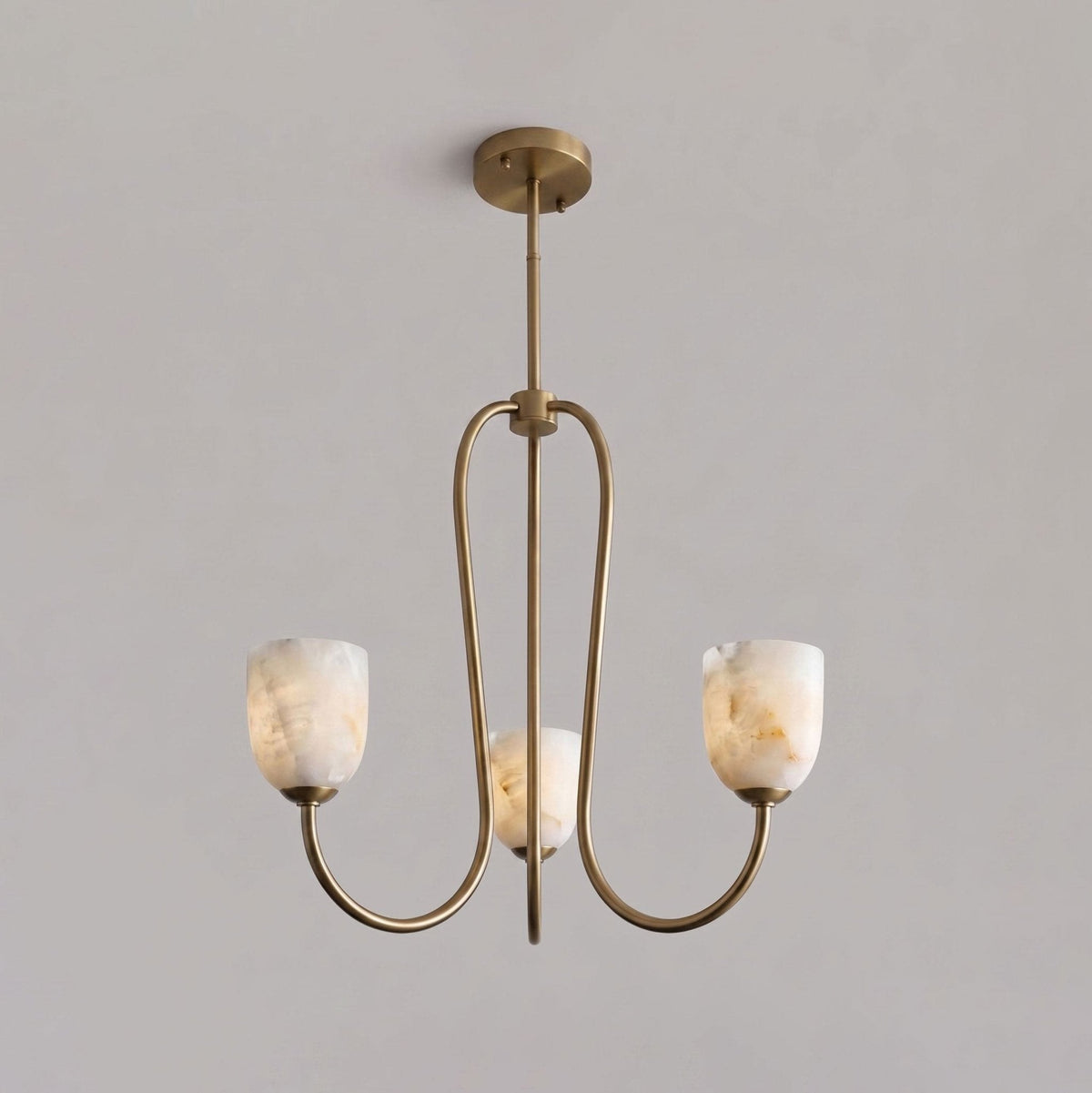 Trillium Alabaster Chandelier - Φ 15.7″ × H 8.7″Antique Brasscasivra