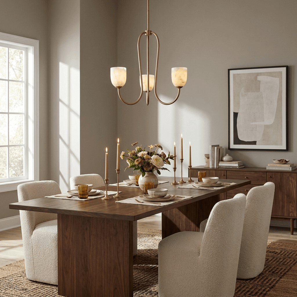Trillium Alabaster Chandelier - Φ 15.7″ × H 8.7″Blackcasivra