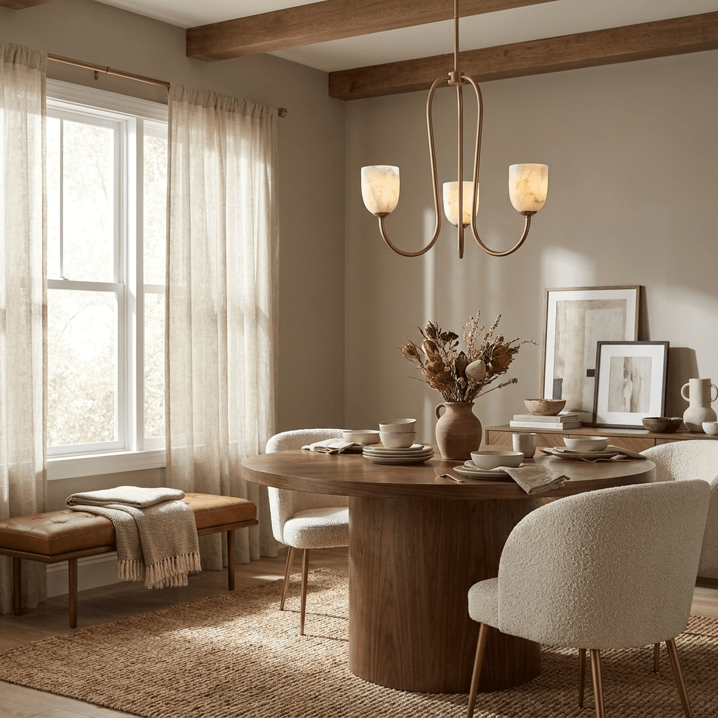 Trillium Alabaster Chandelier - Φ 15.7″ × H 8.7″Blackcasivra