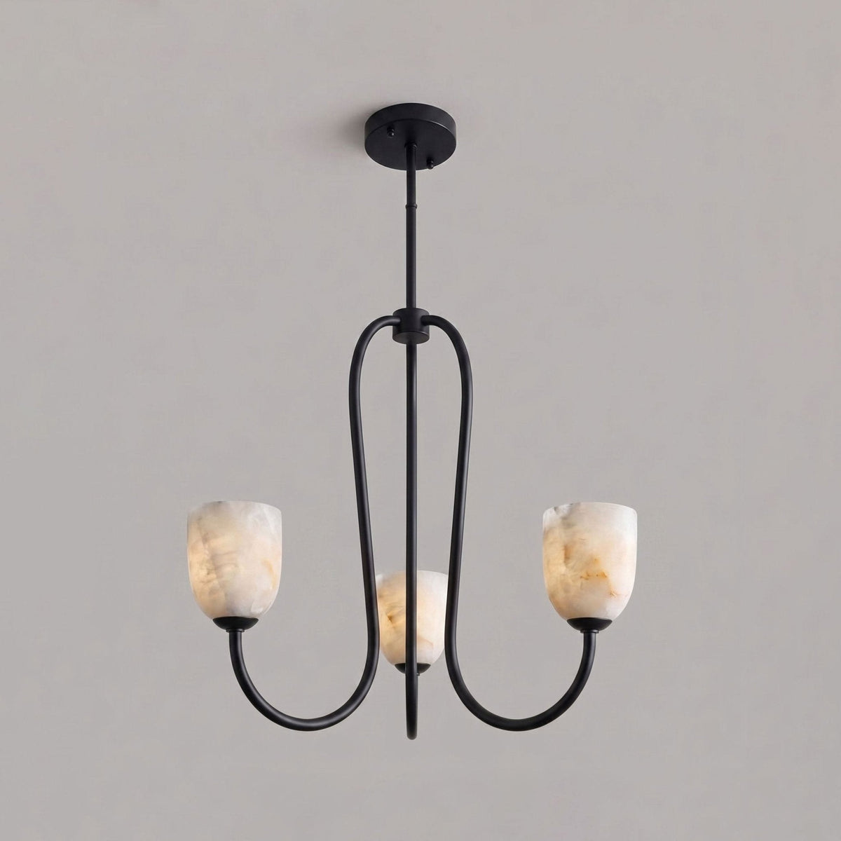Trillium Alabaster Chandelier - Φ 15.7″ × H 8.7″Blackcasivra