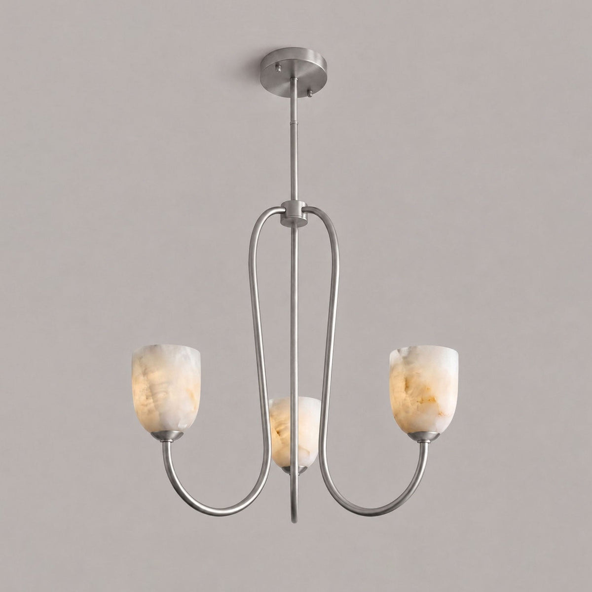 Trillium Alabaster Chandelier - Φ 15.7″ × H 8.7″Brushed Nickelcasivra
