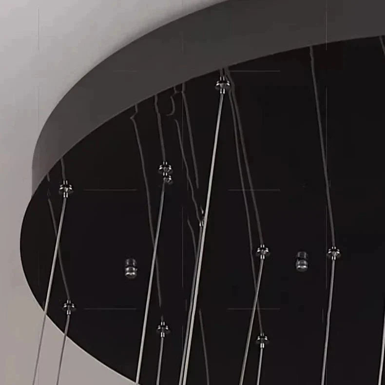 Twisted Ring Led Light Chandelier for High Ceiling - GoldWarm Light 3000Kcasivra