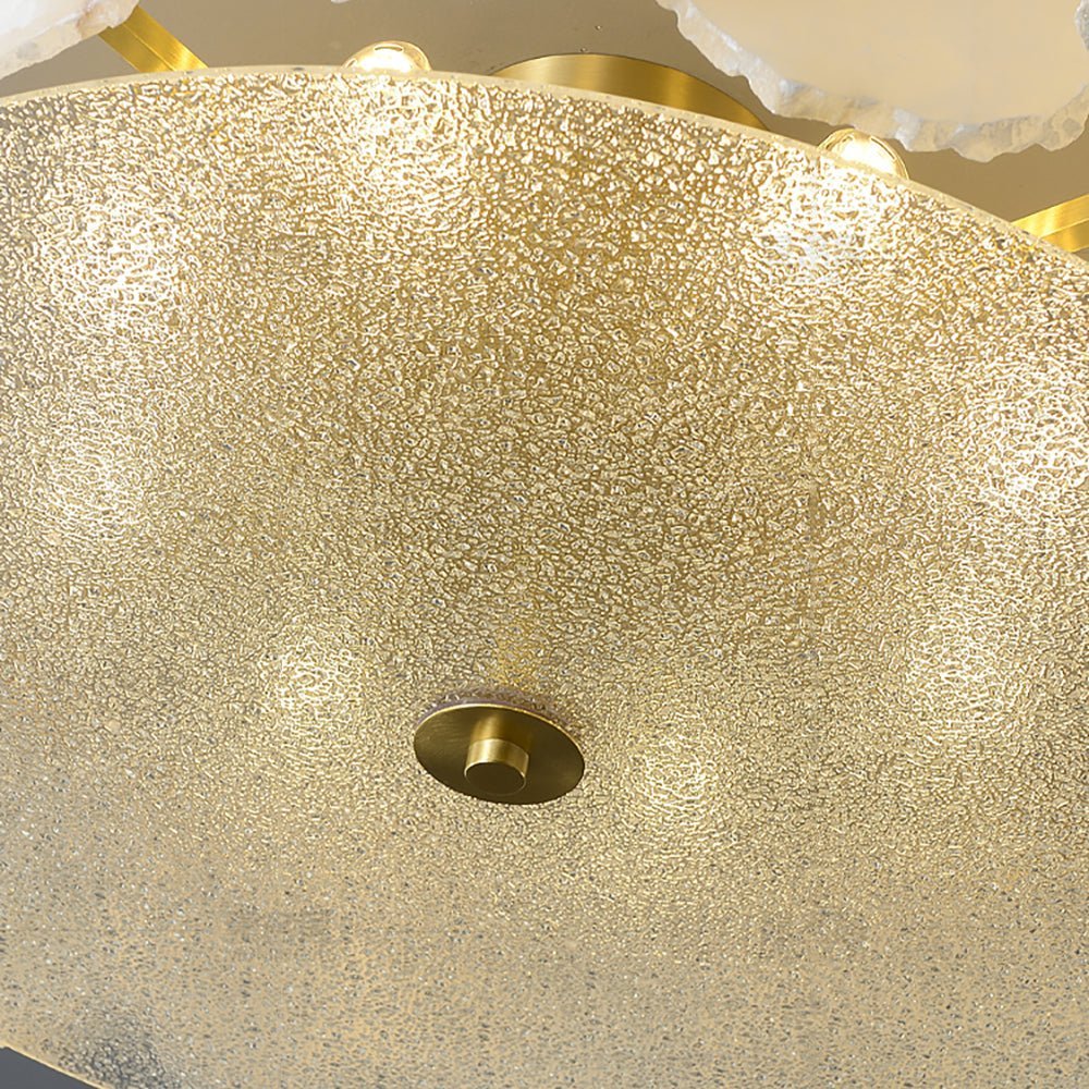 Valeria Alabaster Ceiling Lamp - ∅ 17.7″ x H 7.9″Copper & Whitecasivra