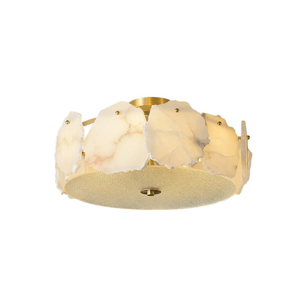 Valeria Alabaster Ceiling Lamp - ∅ 17.7″ x H 7.9″Copper & Whitecasivra
