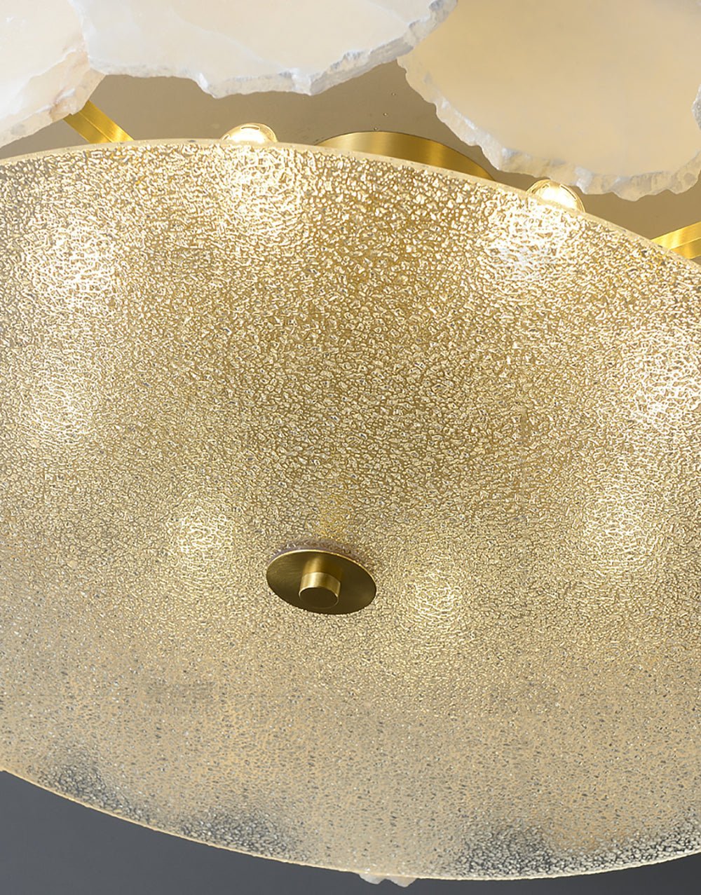 Valeria Alabaster Ceiling Lamp - ∅ 17.7″ x H 7.9″Copper & Whitecasivra