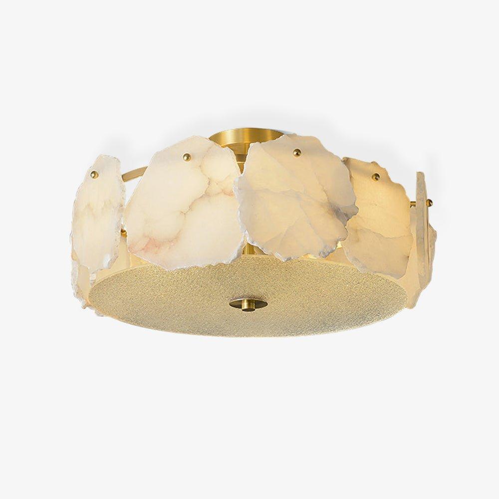 Valeria Alabaster Ceiling Lamp - ∅ 17.7″ x H 7.9″Copper & Whitecasivra