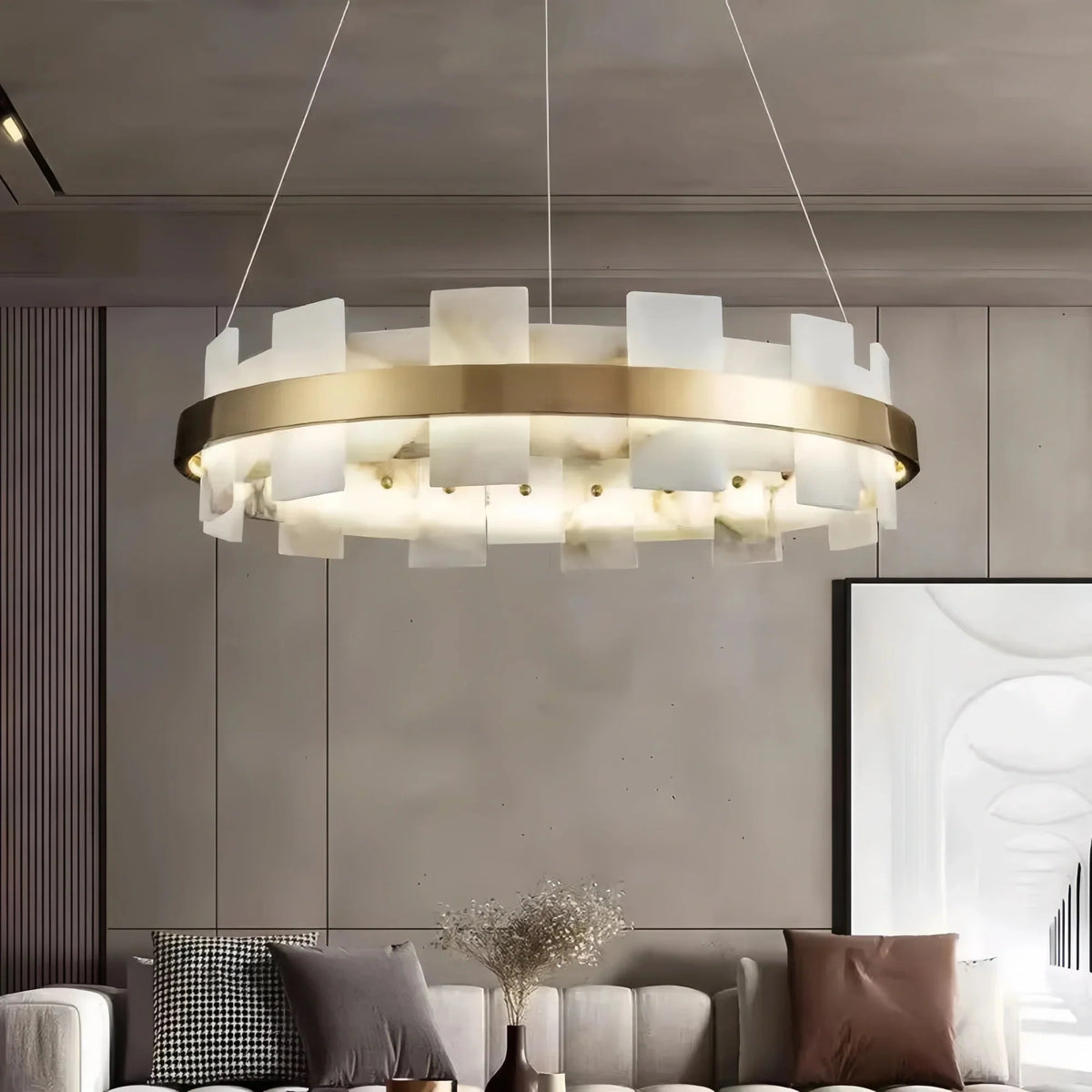 Varnaka Alabaster Chandelier Light - 31" / 80cmcasivra