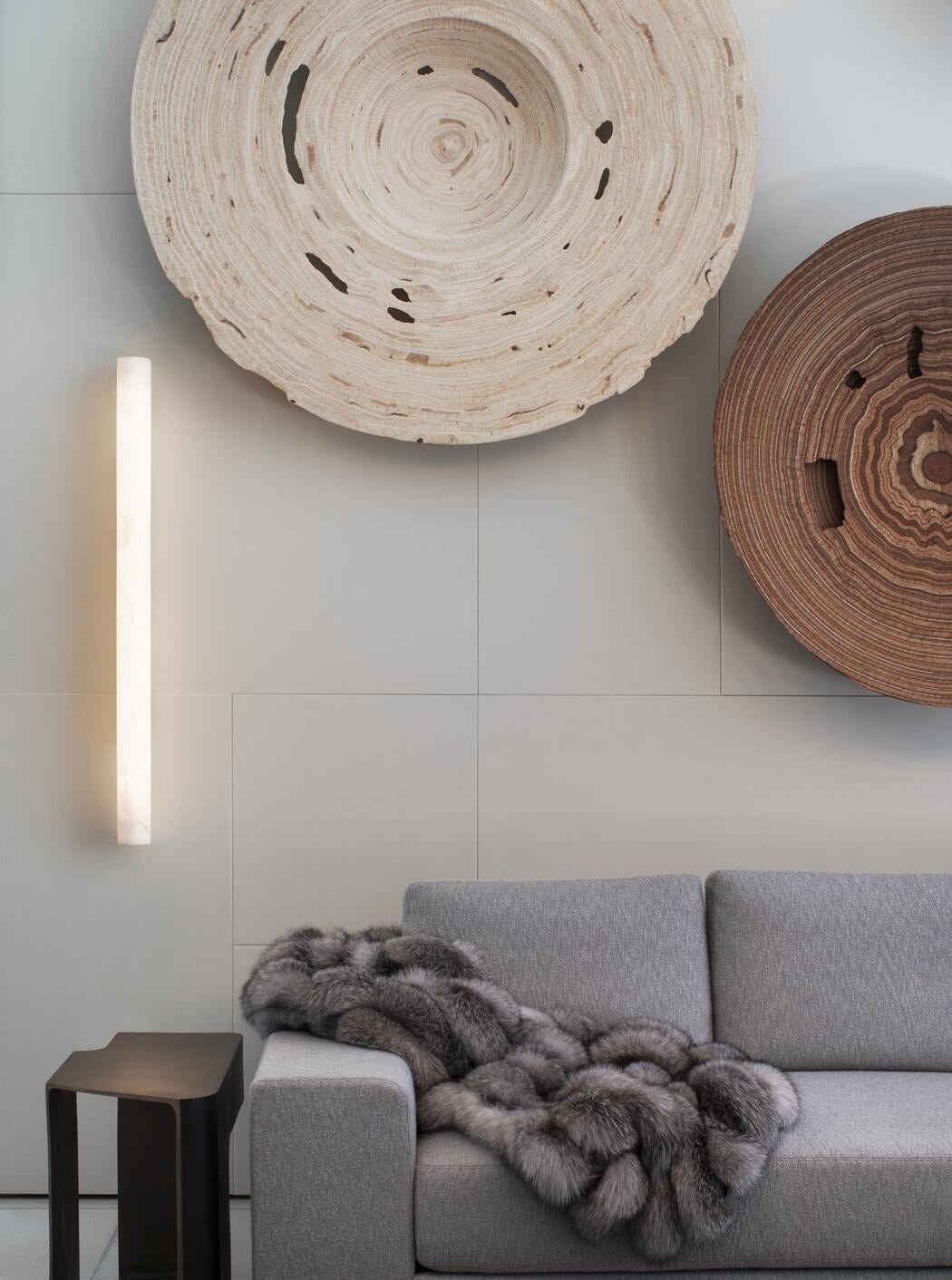 Venus Modern Linear Alabaster Wall Sconce 3'' 4.7'' - 3'' W x 22'' HBrasscasivra