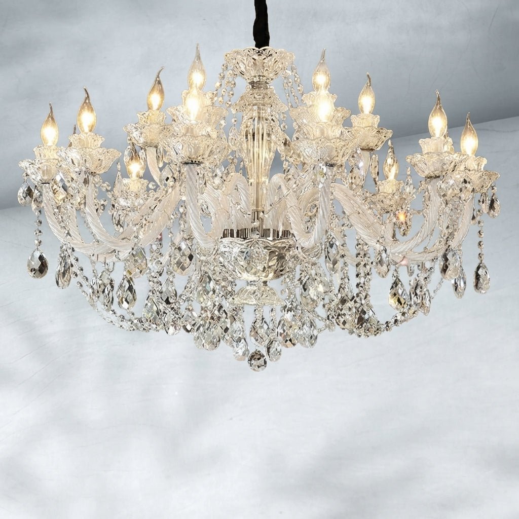 Veridian Grandeur Crystal Chandelier - 3 Lights D20.1"*H17.7"Warm Lightcasivra