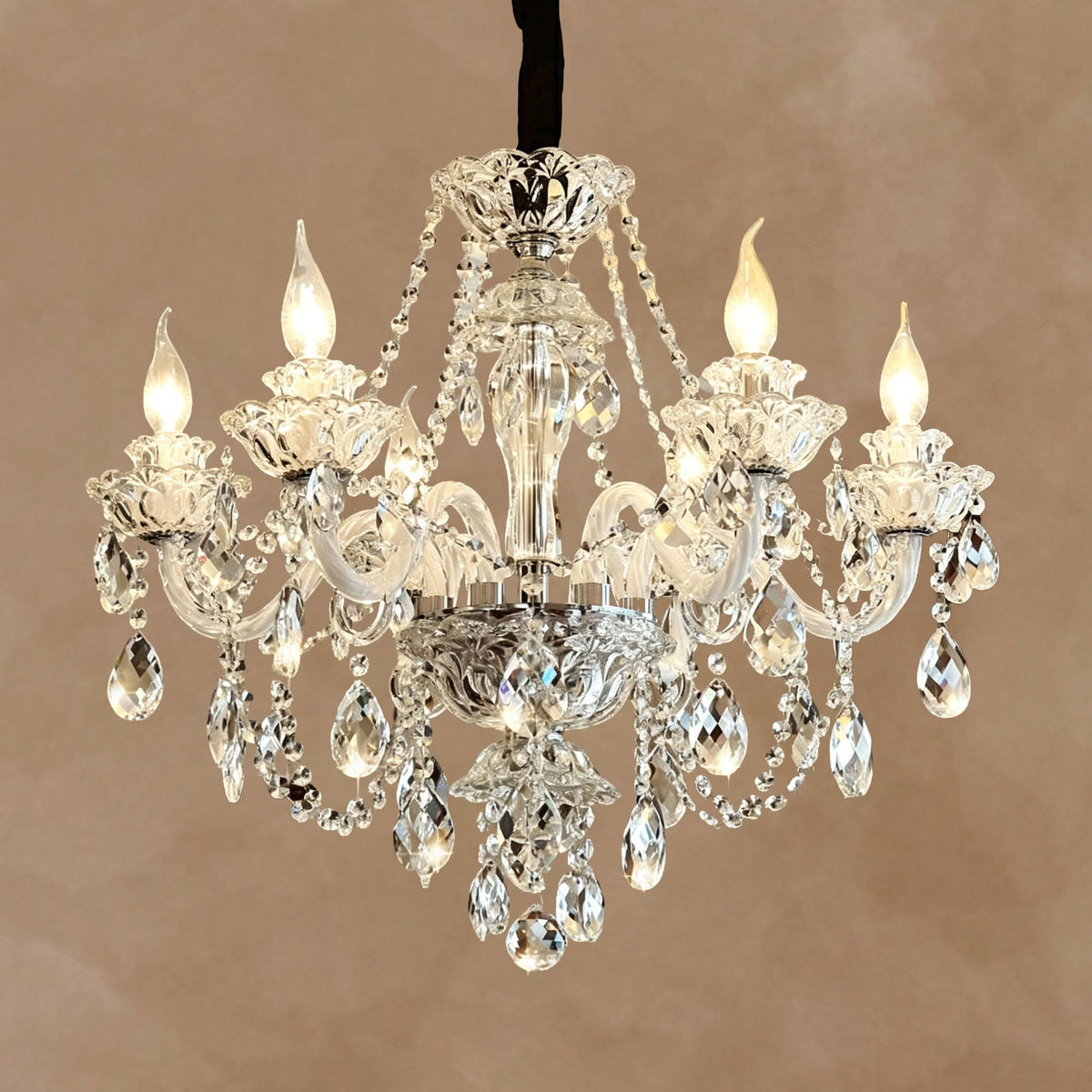 Veridian Grandeur Crystal Chandelier - 3 Lights D20.1"*H17.7"Warm Lightcasivra