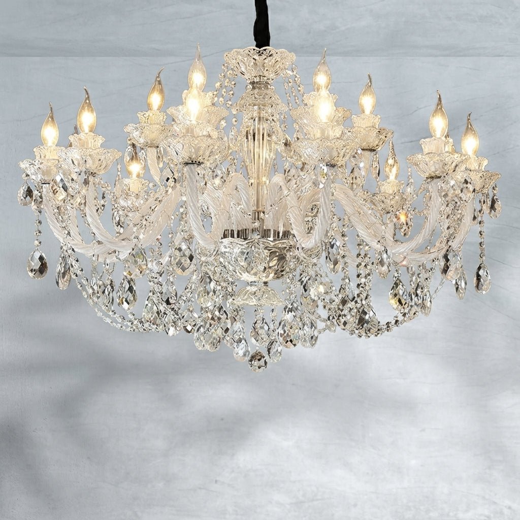 Veridian Grandeur Crystal Chandelier - 3 Lights D20.1"*H17.7"Warm Lightcasivra