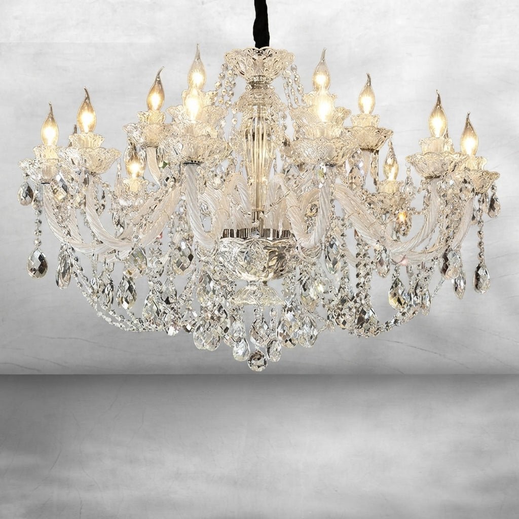 Veridian Grandeur Crystal Chandelier - 3 Lights D20.1"*H17.7"Warm Lightcasivra