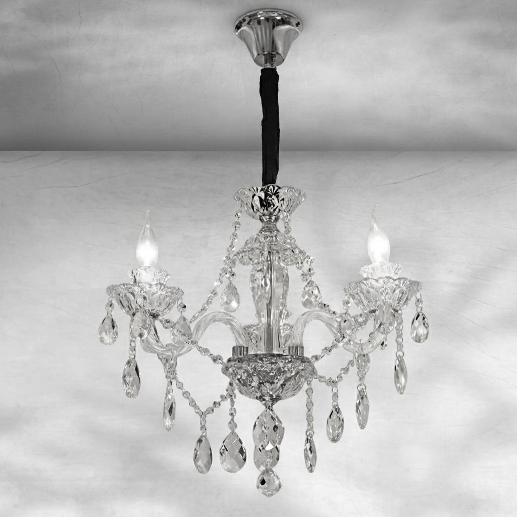 Veridian Grandeur Crystal Chandelier - 3 Lights D20.1"*H17.7"Warm Lightcasivra