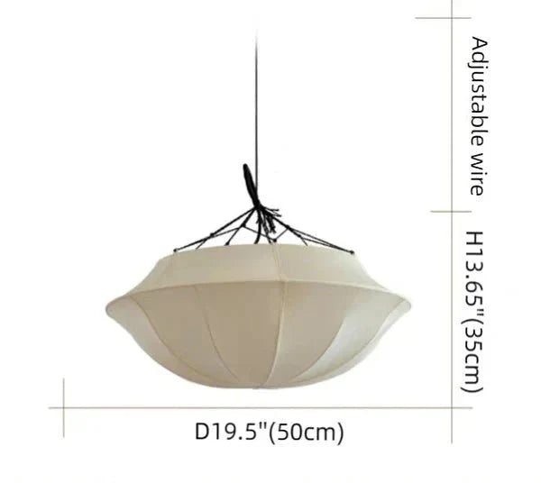 Vintage French Style Cream White Silk Umbrella Chandelier - D19.5''*H13.65''Black EdgeWarm Lightcasivra