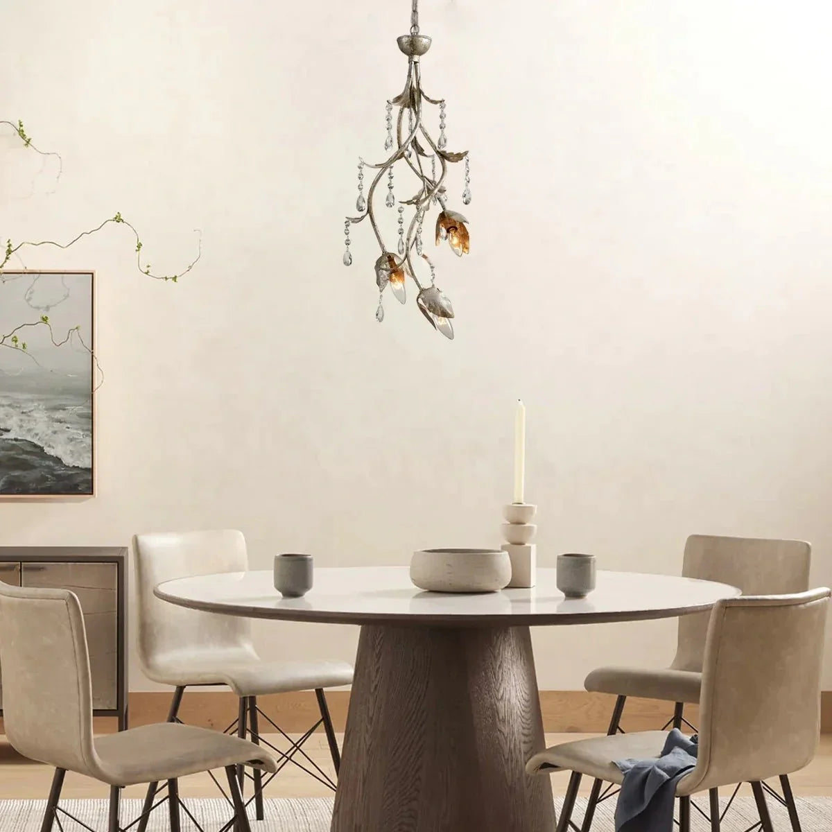 Vitalba 28" Pendant styled in a modern dining room