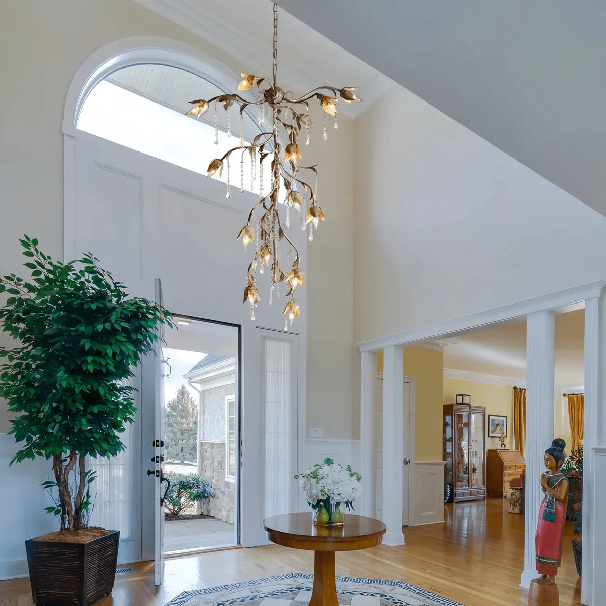 Vitalba Cascade Chandelier styled in a modern dining room