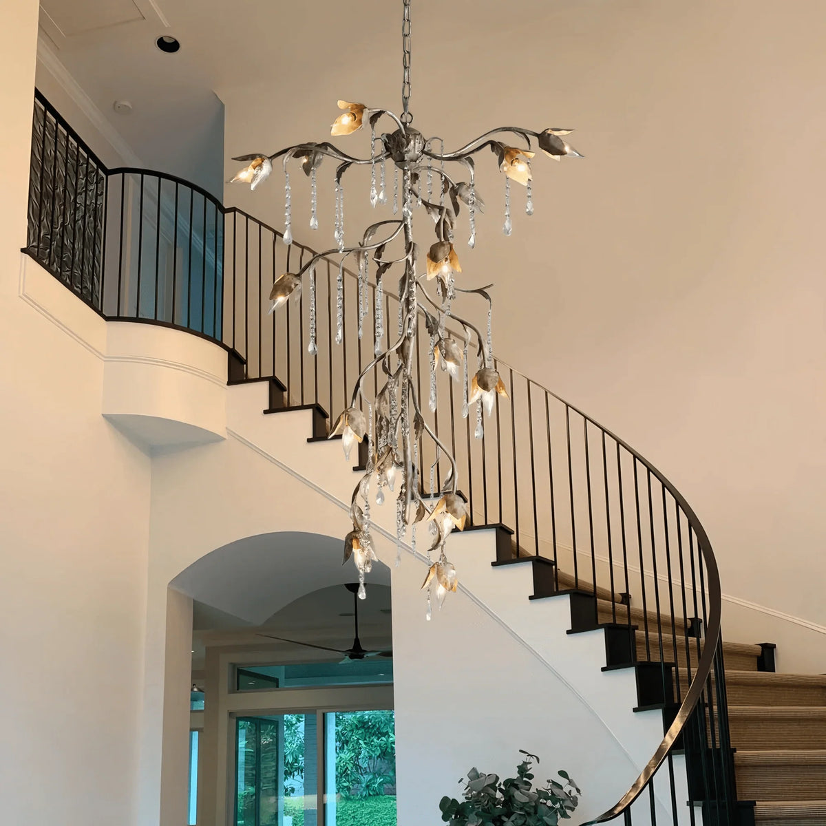Vitalba Cascade Chandelier in clear - modern dining room lighting