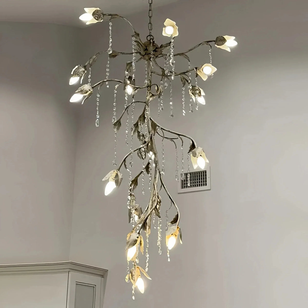 Vitalba Cascade Chandelier in clear - dining room lighting