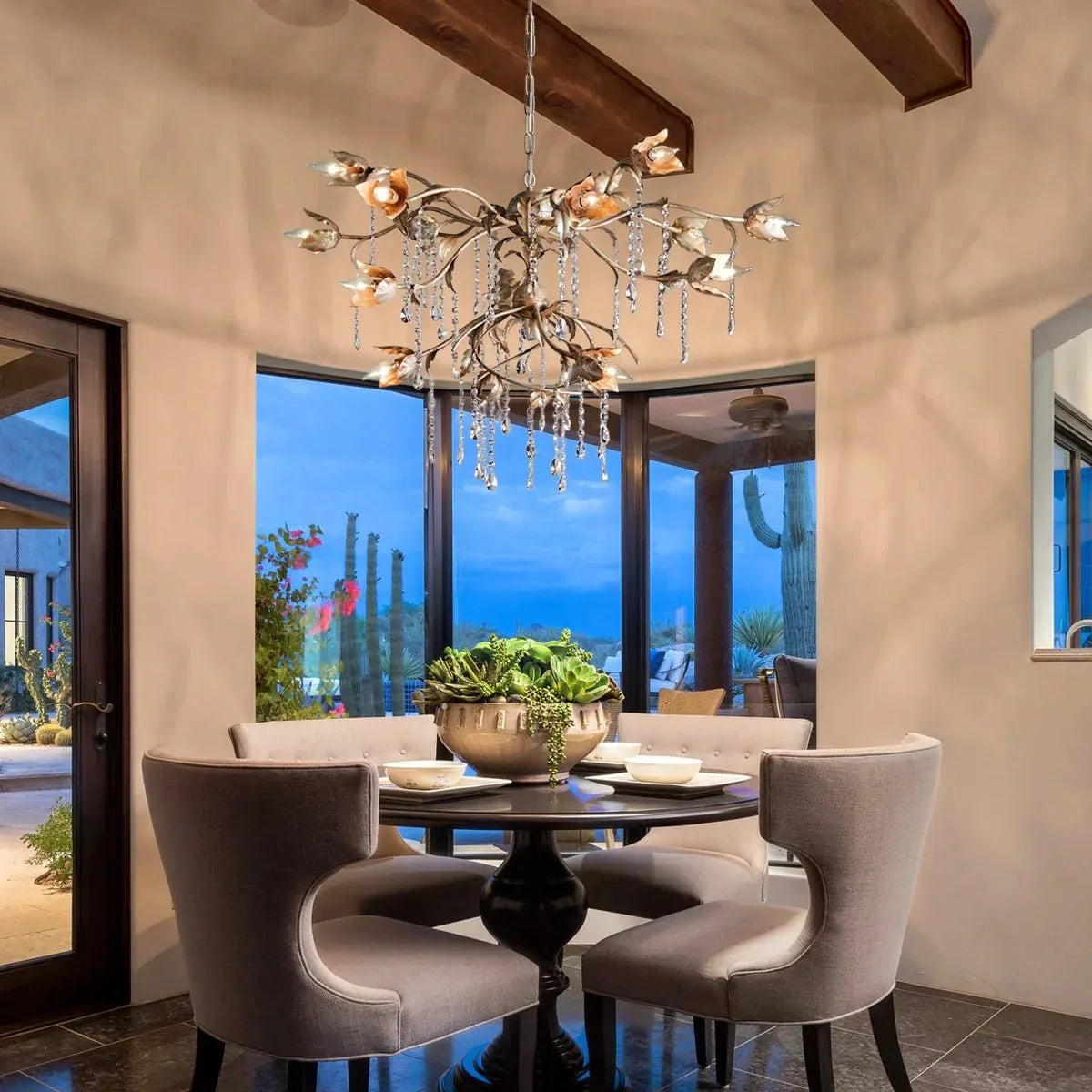 Vitalba Round Chandelier in clear - modern dining room lighting