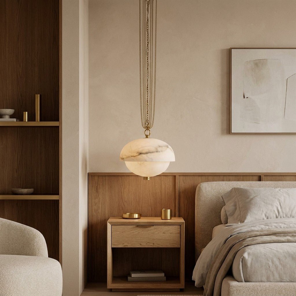 Volterra Alabaster LED Pendant 17” - casivra