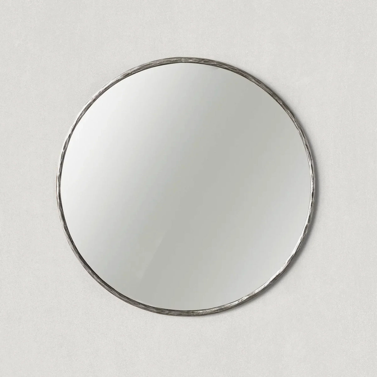 Hand-Forged Metal Round Mirror