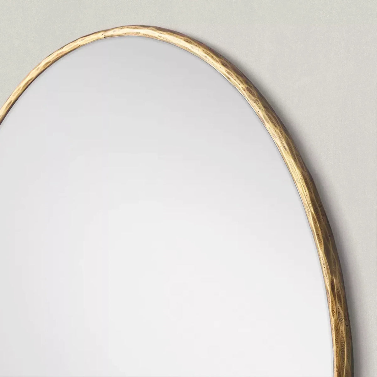Hand-Forged Metal Round Mirror