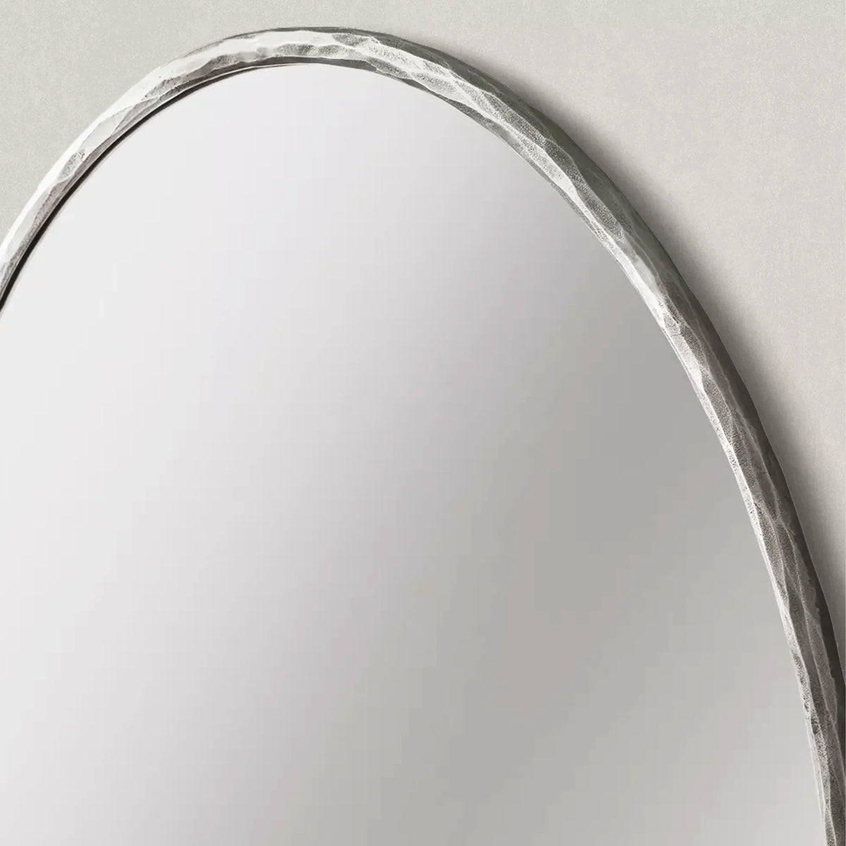 Hand-Forged Metal Round Mirror