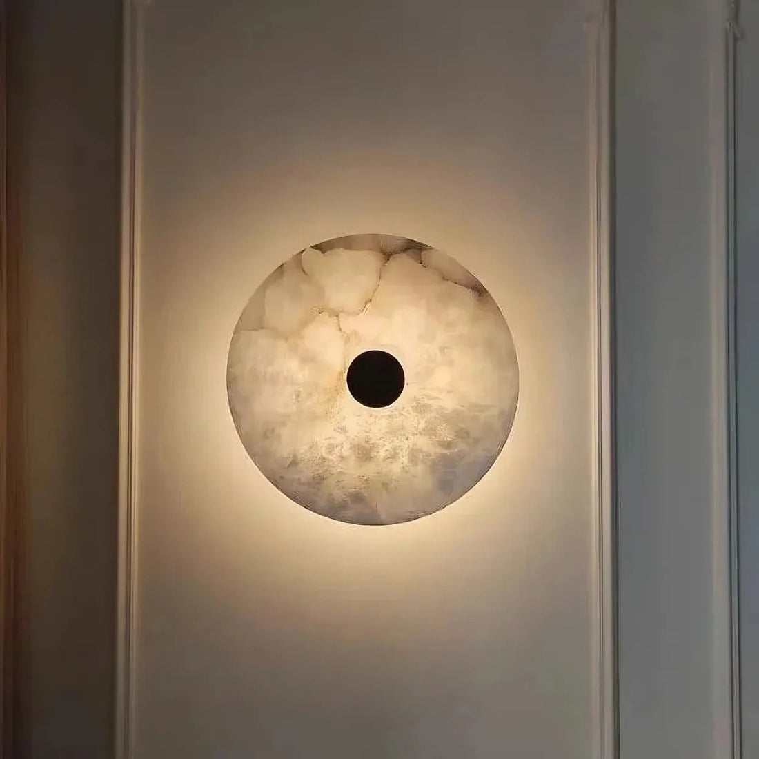 Witney marble and brass wall sconce full view