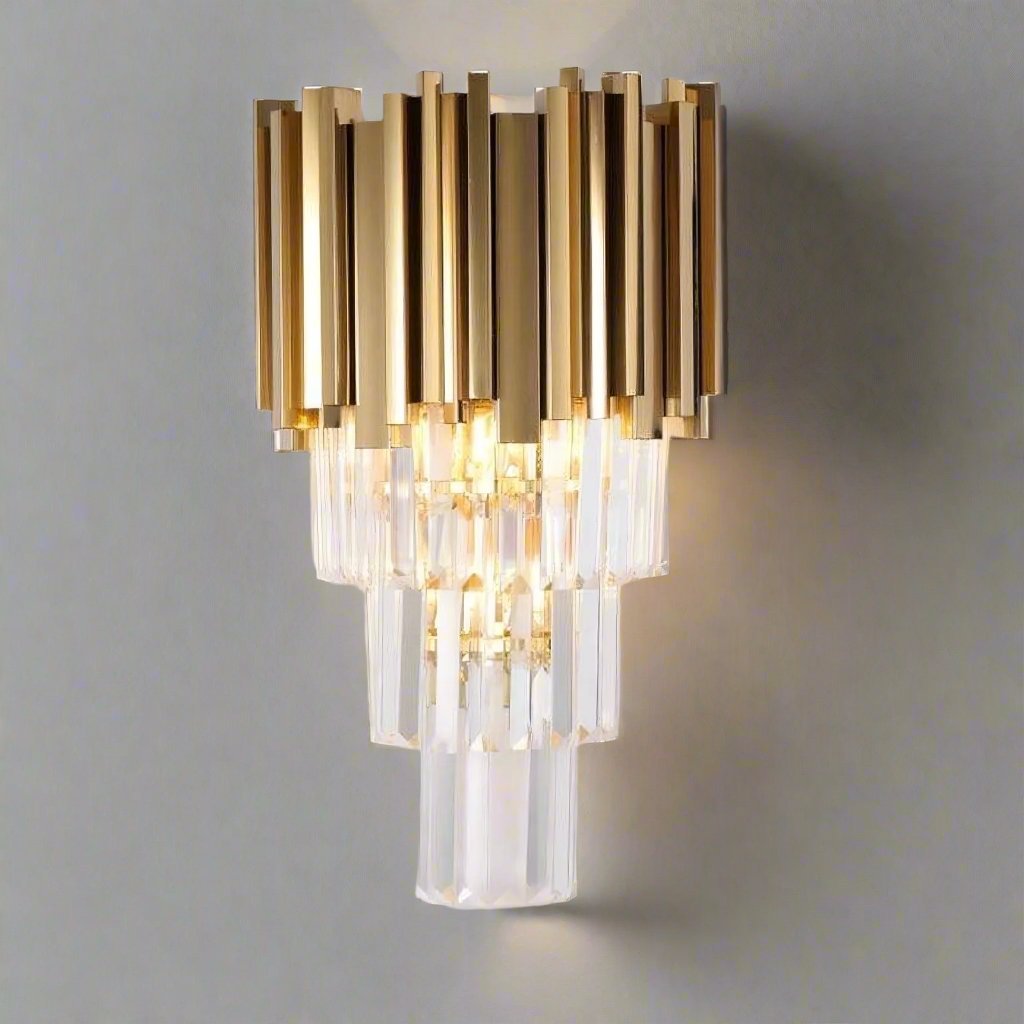 buyGio Gold Crystal Wall Sconce - Morsale