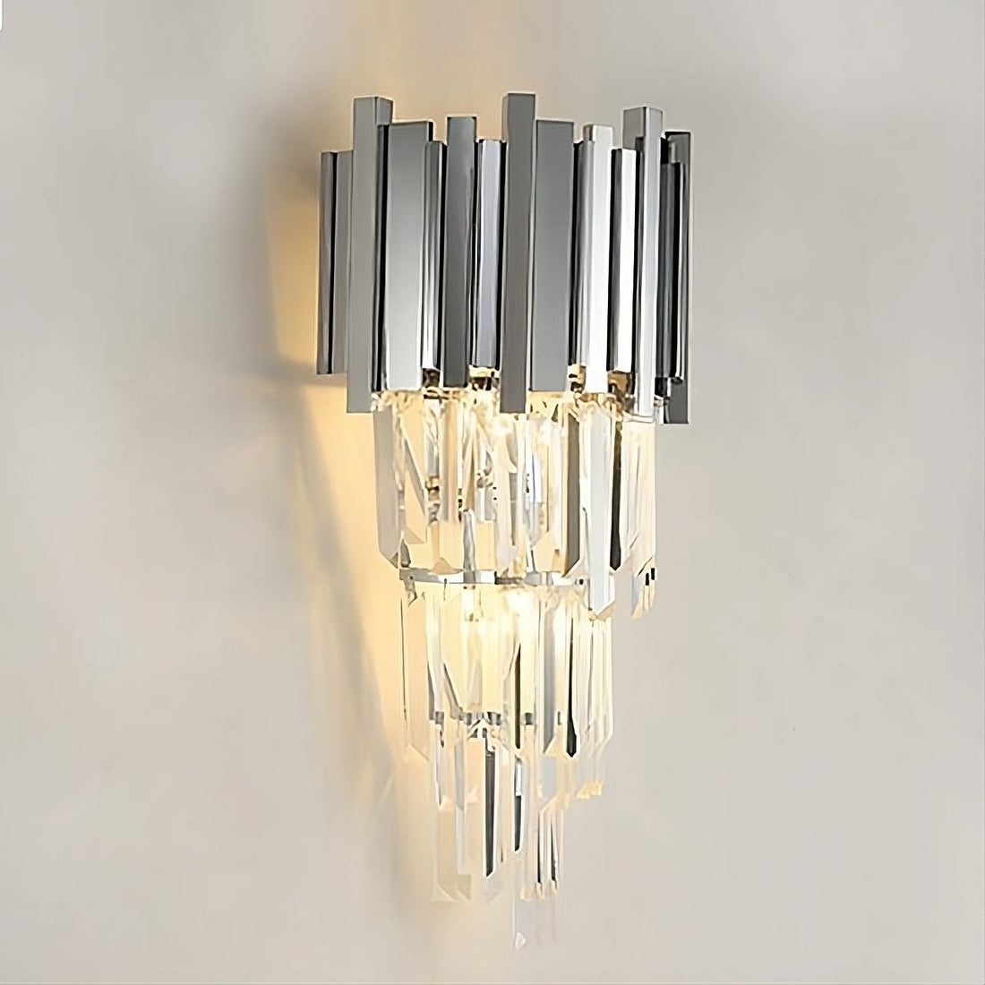 buyGio Crystal & Steel Wall Sconce - Morsale