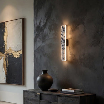 Warner marble LED wall sconce full view
