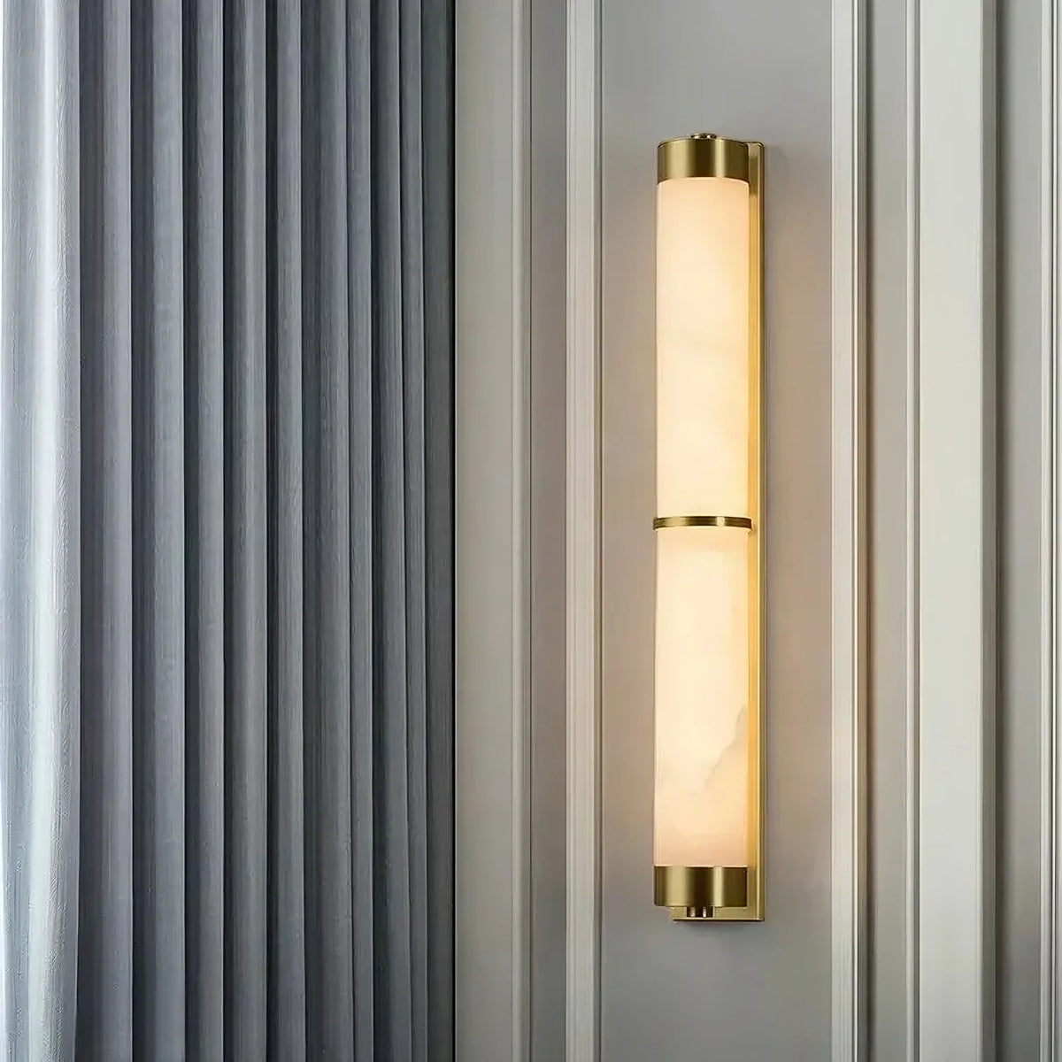 buyValle Marble & Brass Wall Sconce - Morsale