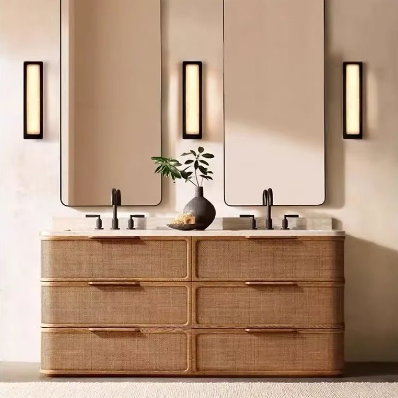 Capri marble wall sconce mounted on a wall