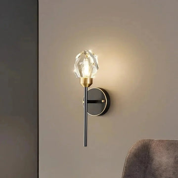 Diamante crystal wall sconce on a copper frame full view
