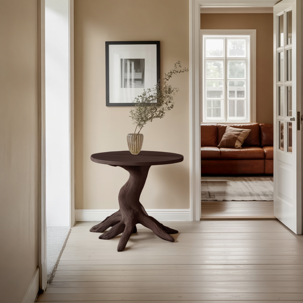 Farmhouse Solid Wood End Table For Living Room Stylish Wall Accent