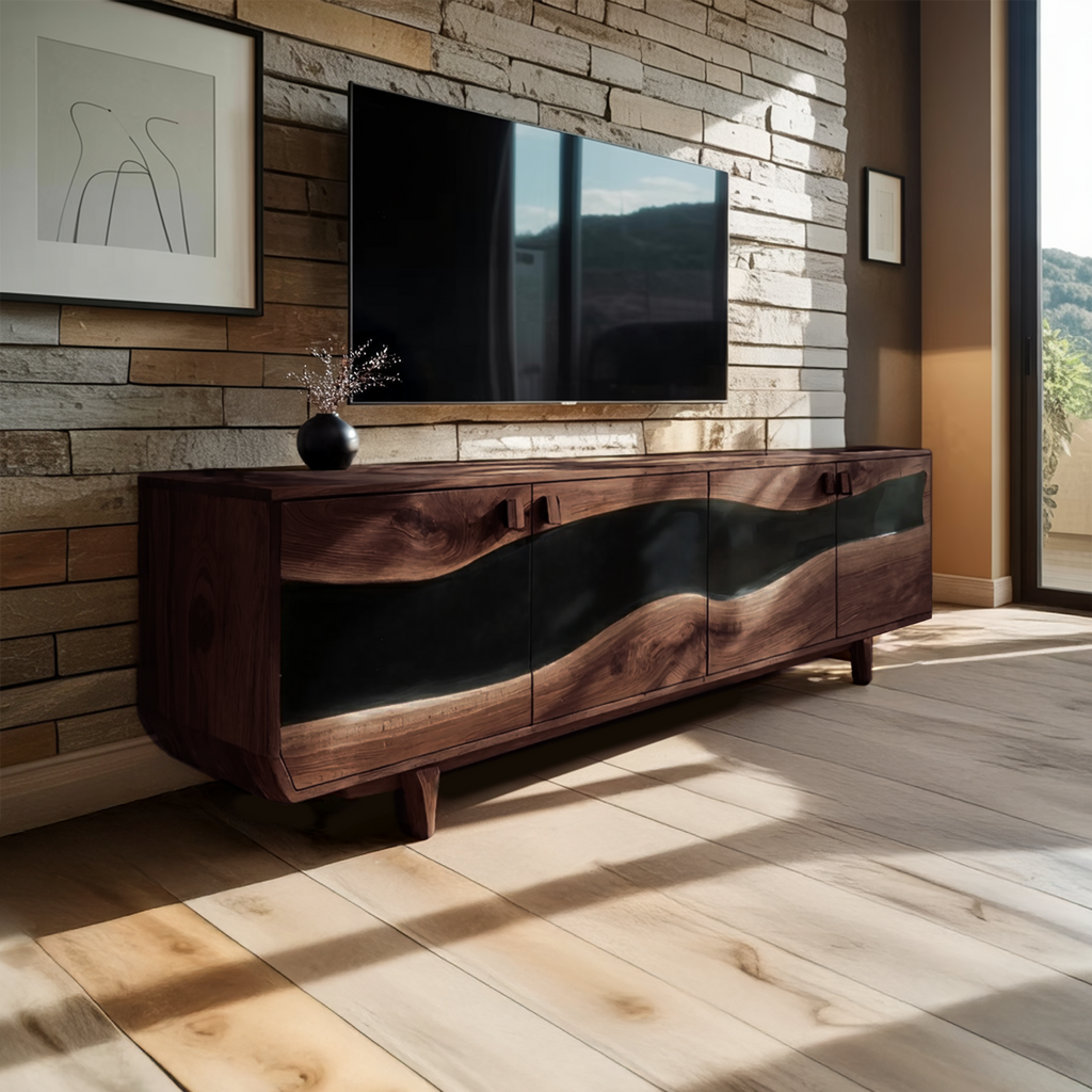 Modern Solid Wood TV Console For Minimalist Living Room